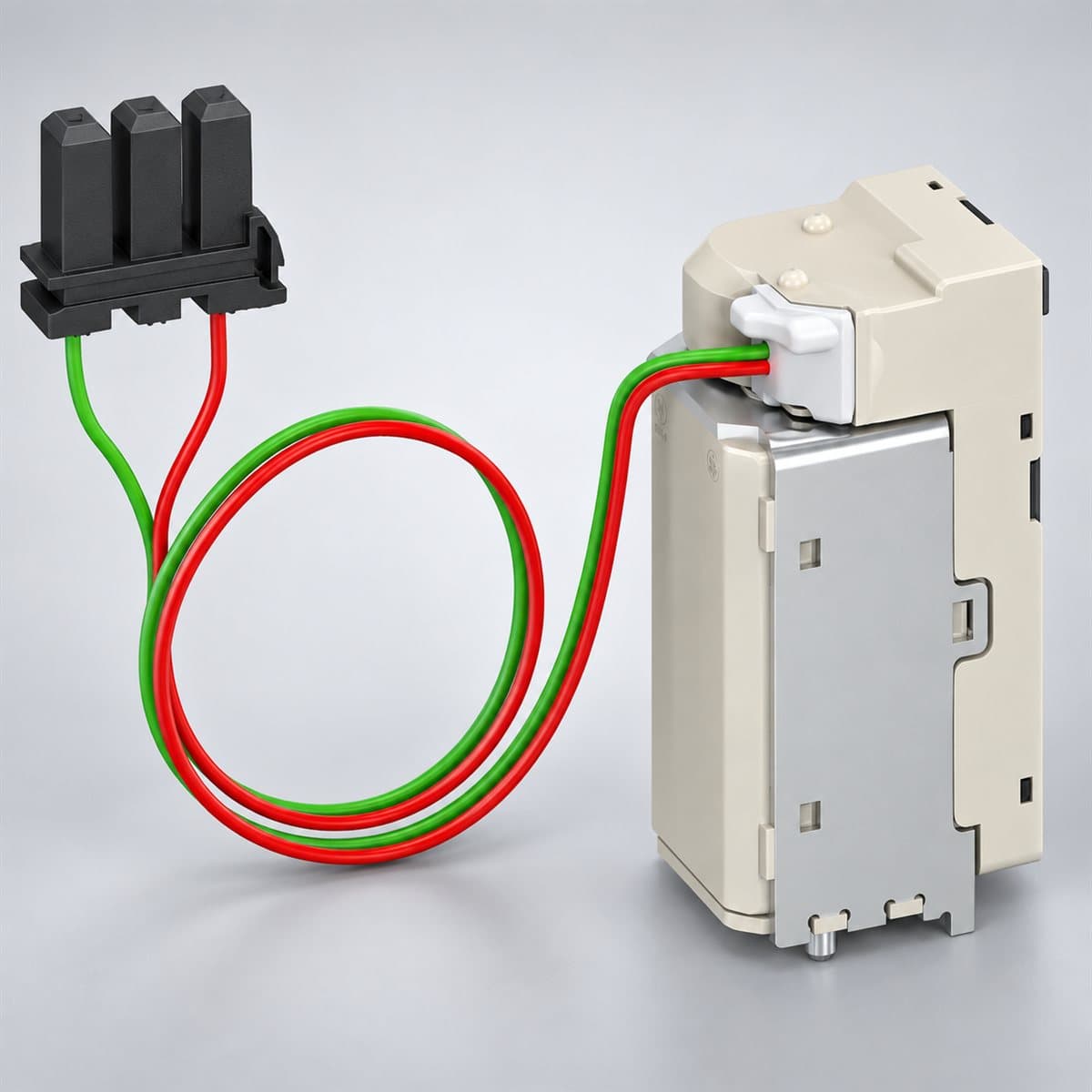 Cuộn bảo vệ thấp áp (MN) MasterPacT MTZ1 Schneider chụp góc nghiêng 3/4, thấy rõ mặt và cạnh bên