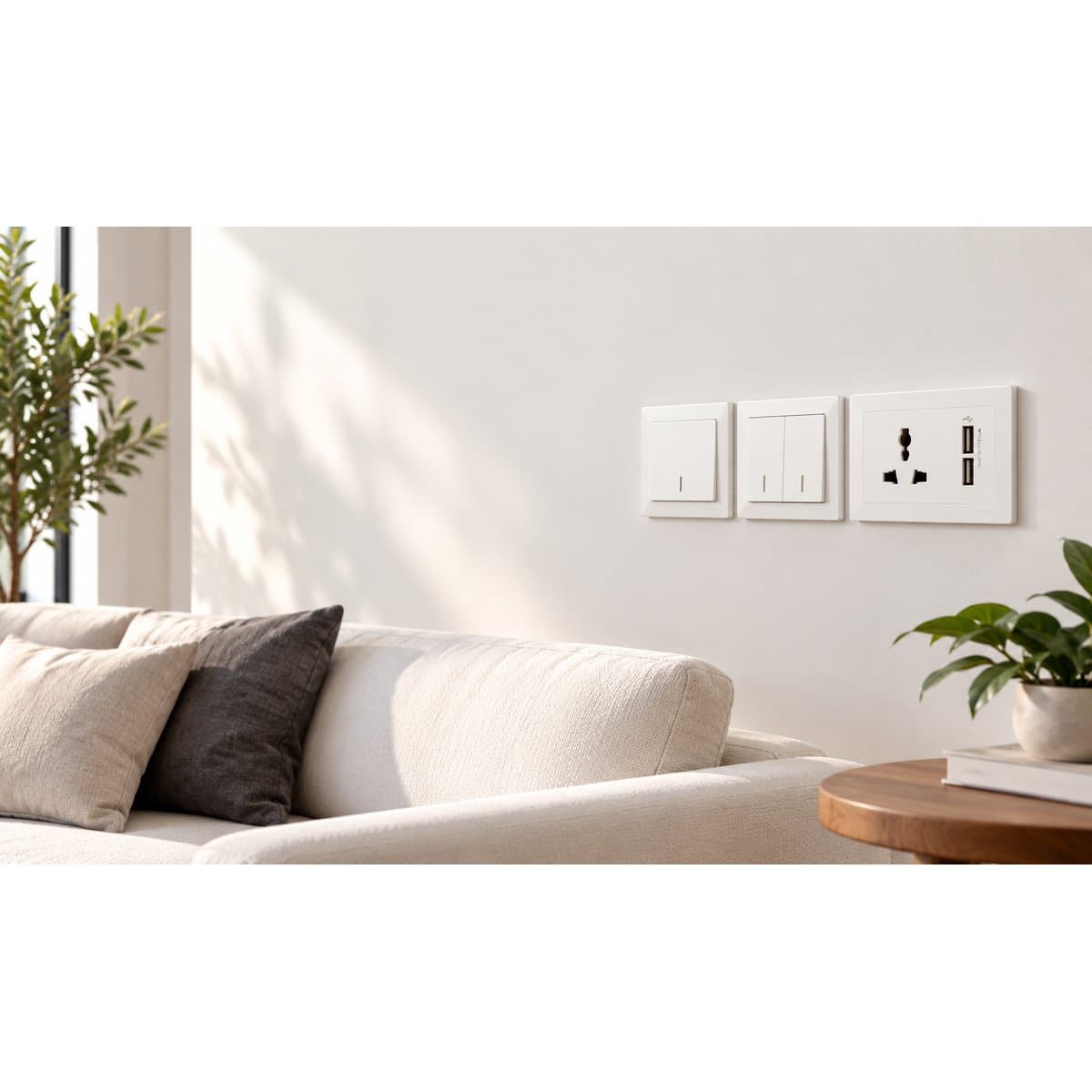 Dòng công tắc ổ cắm ZENcelo A Schneider đã lắp đặt trong nhà