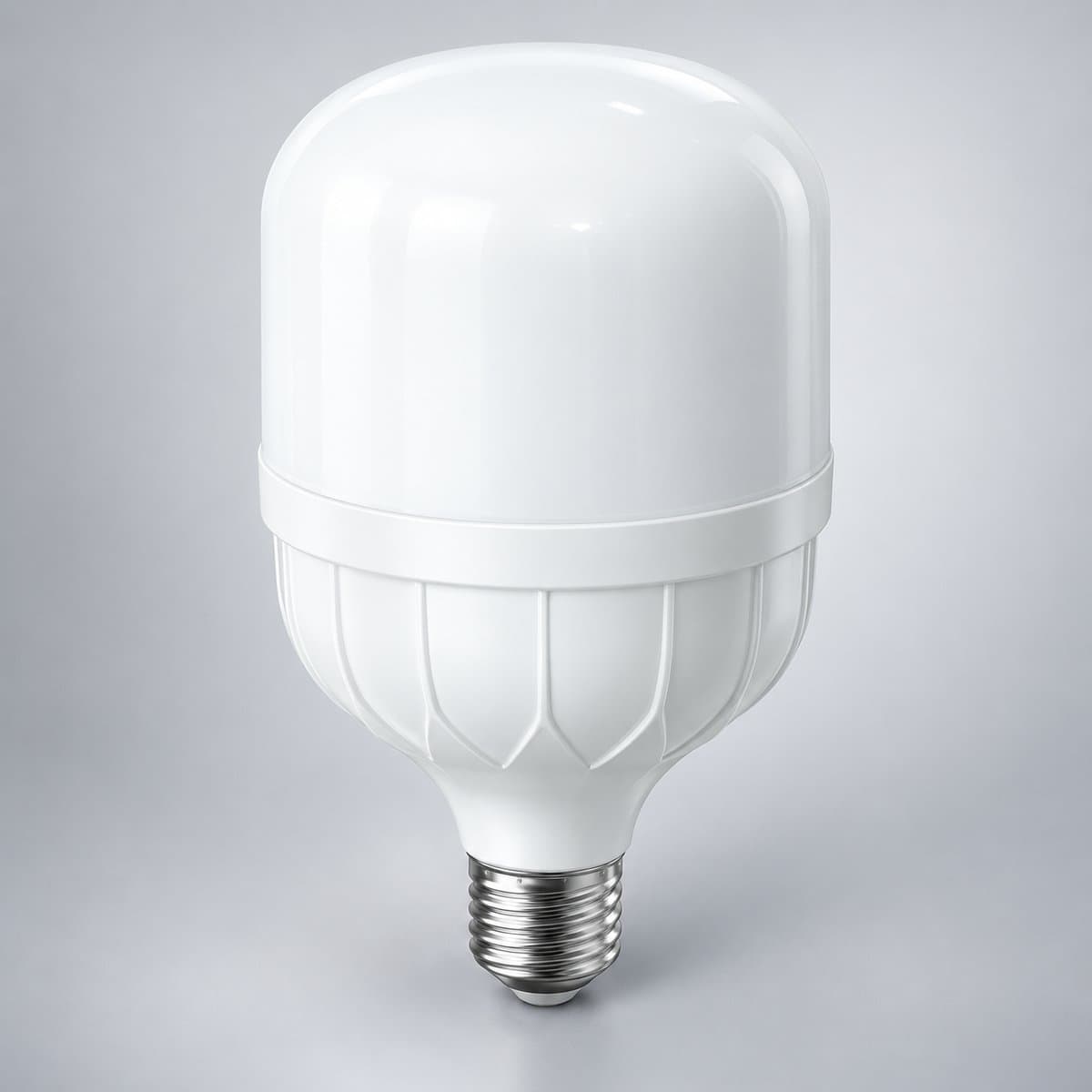 Bóng đèn LED bulb trụ E27 Panasonic chụp góc nghiêng 3/4, thấy rõ thân và cạnh bên