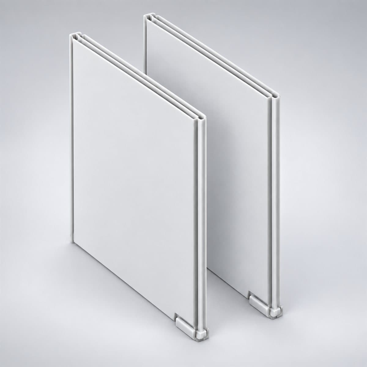 Vách ngăn pha (bộ 6 cái) cho MCCB ComPacT NSX Schneider chụp góc nghiêng 3/4, thấy rõ mặt và cạnh bên