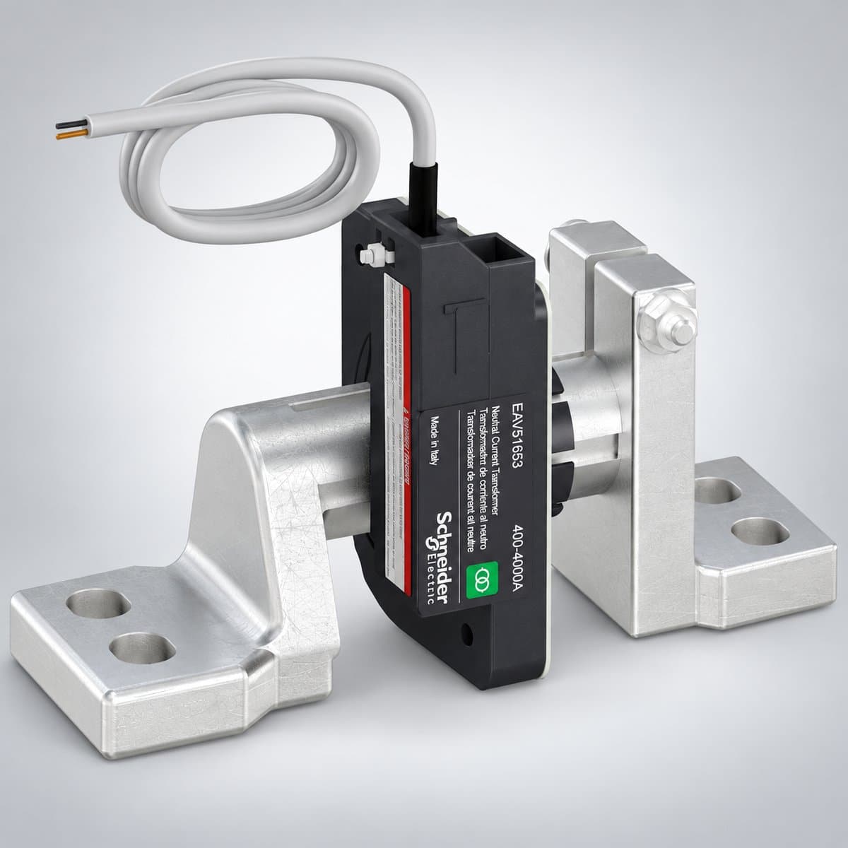 Cảm biến ngoài TCE chạm đất cho MasterPacT MTZ Schneider chụp góc nghiêng 3/4, thấy rõ mặt và cạnh bên