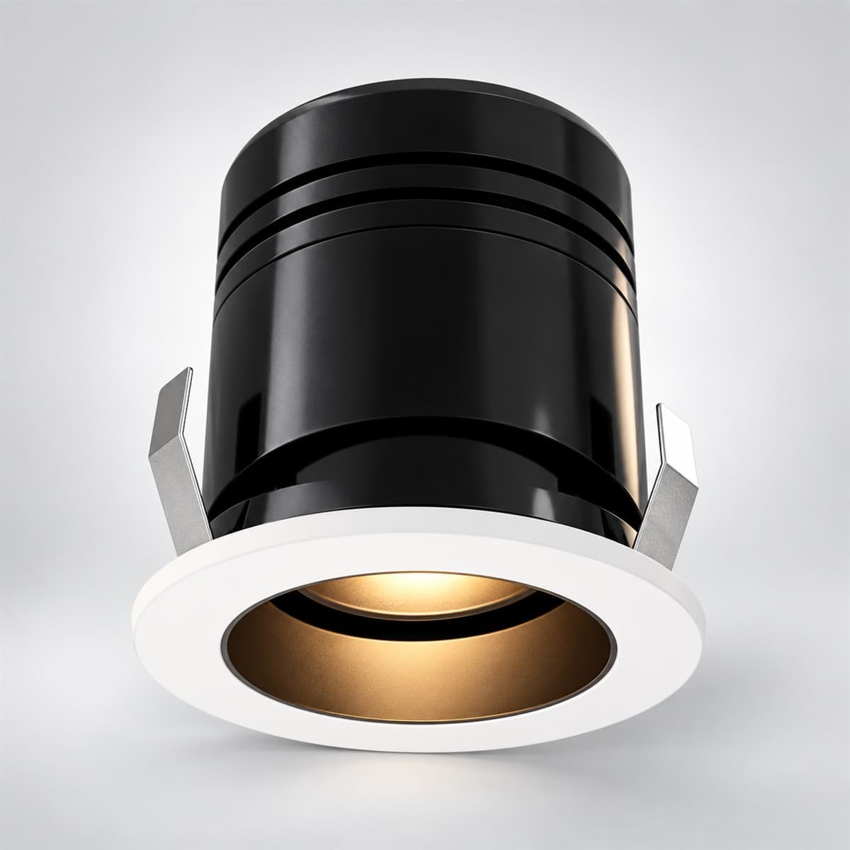 Đèn Spotlight âm trần 7W chỉnh hướng 15° Lumi chụp góc nghiêng 3/4, thấy rõ thân và cạnh bên