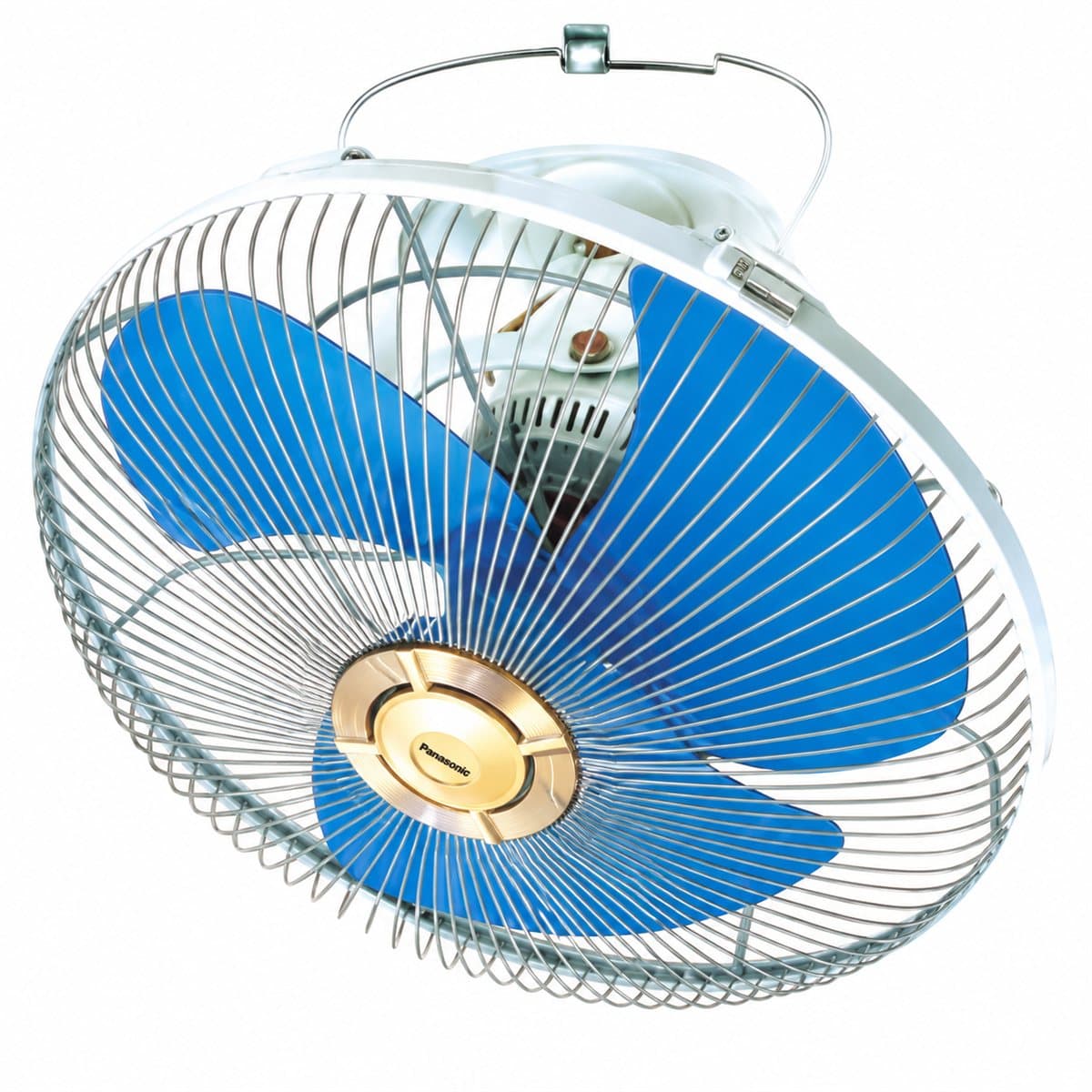 Quạt đảo trần 360º Panasonic trên nền trắng, ảnh sản phẩm chính diện