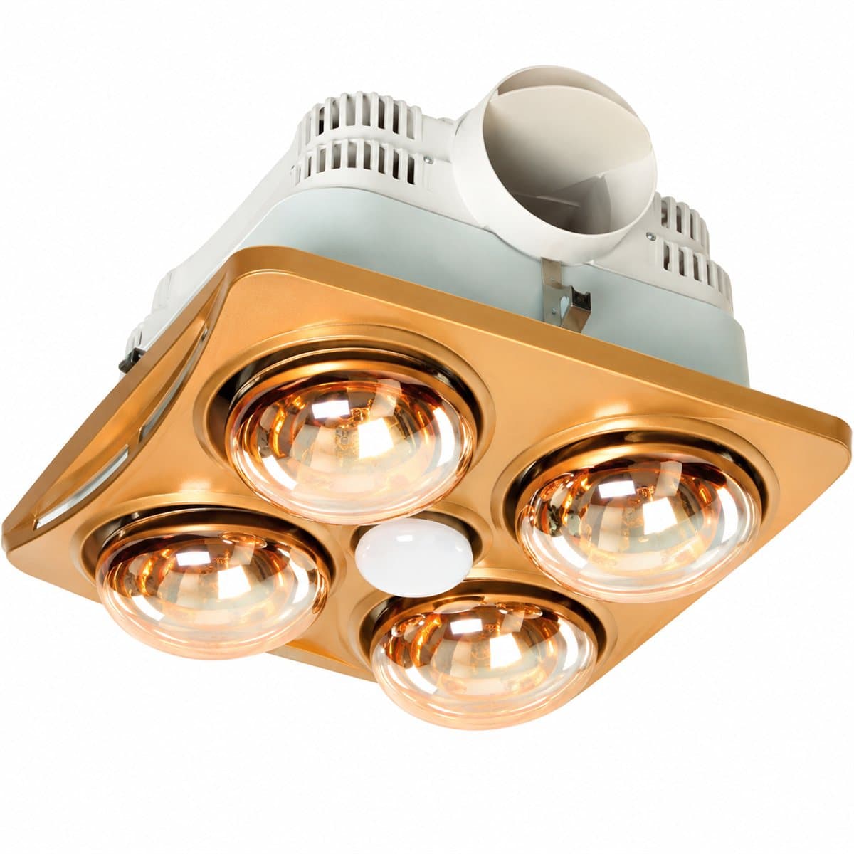 Đèn sưởi âm trần có quạt hút, 4 bóng Panasonic trên nền trắng, ảnh sản phẩm chính diện