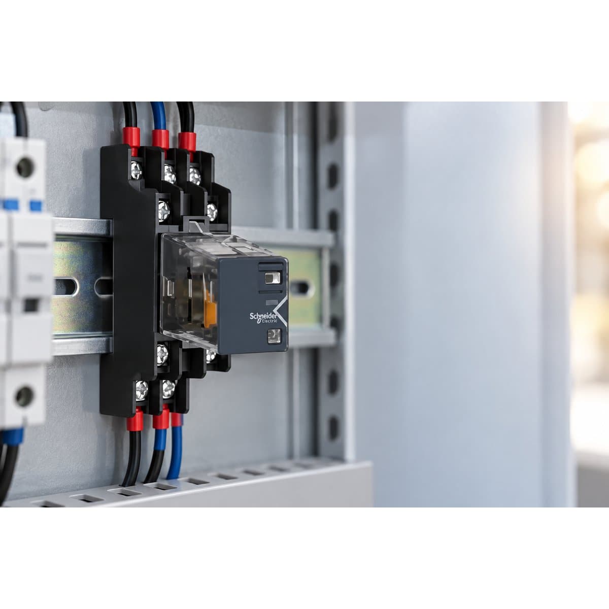 Rơ le thu nhỏ tầm trung Schneider đã lắp đặt trong nhà