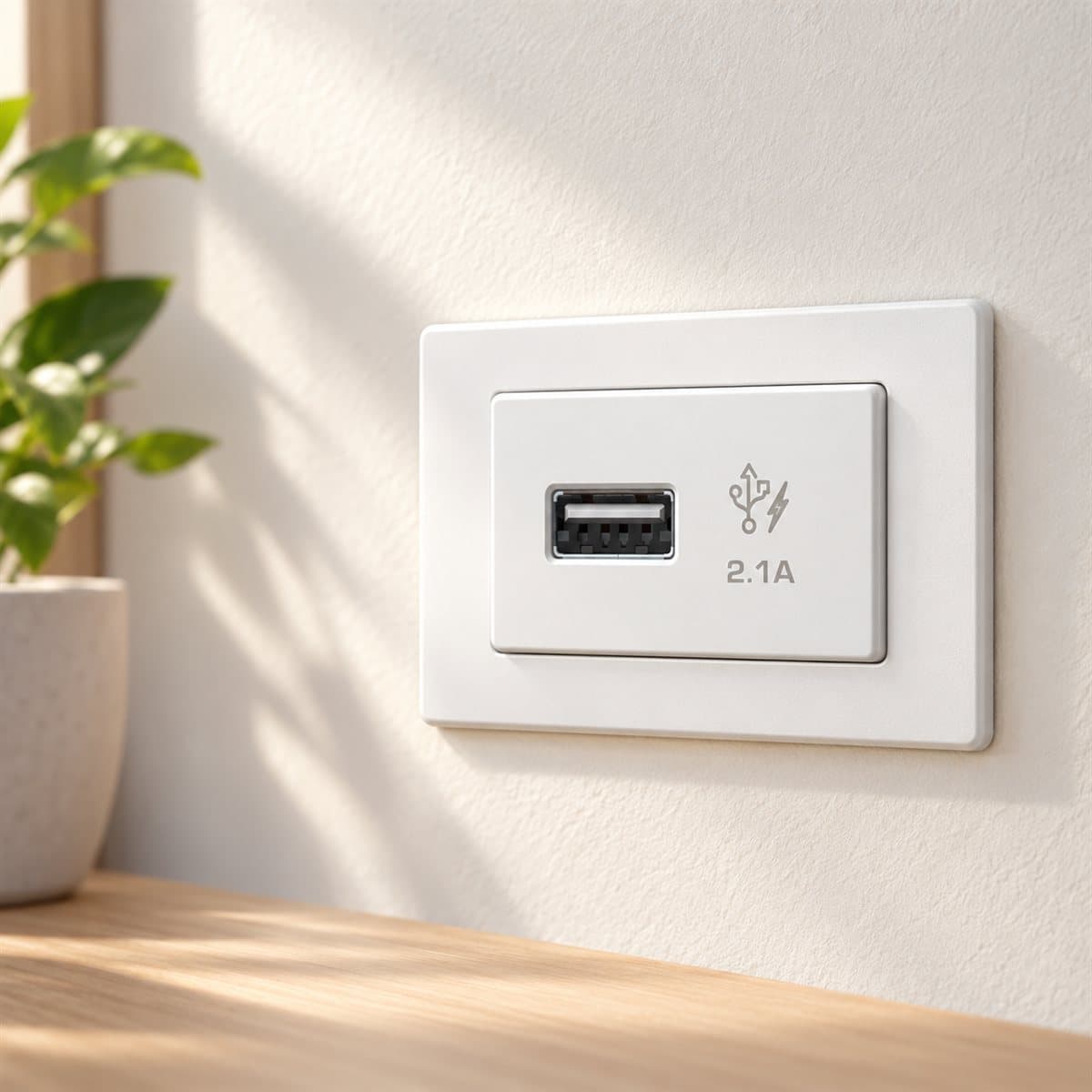 Ổ sạc USB đơn ZENcelo A Schneider đã lắp đặt trong nhà