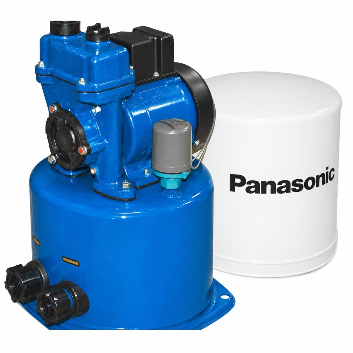 Máy bơm tăng áp tự động JTX Panasonic trên nền trắng, ảnh sản phẩm chính diện