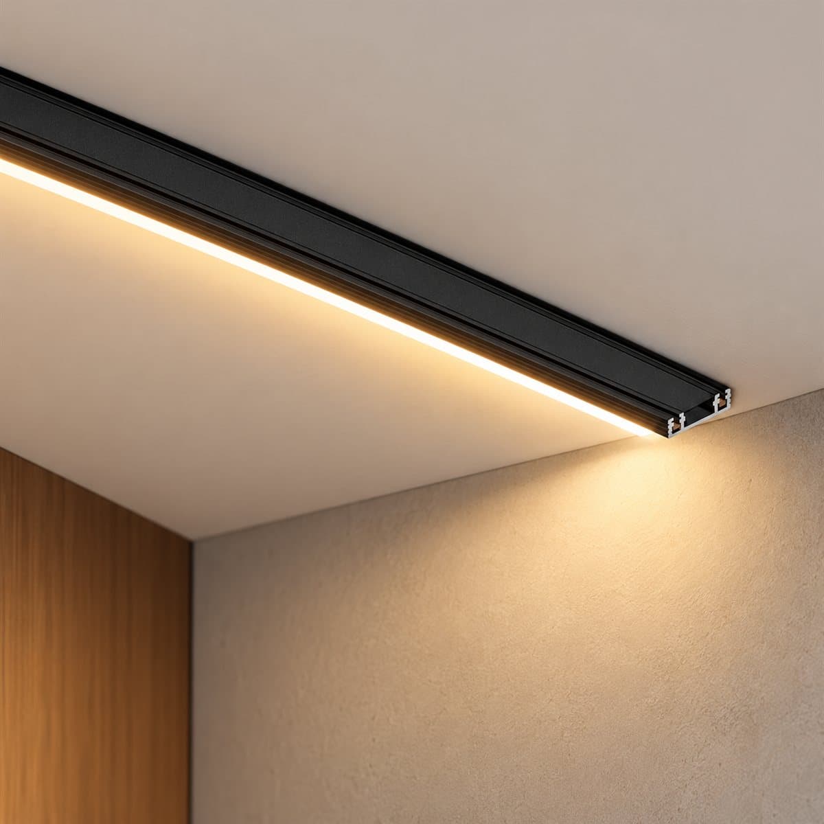Thanh ray nam châm lắp nổi siêu mỏng NMG-SR Panasonic đã lắp đặt, đang chiếu sáng