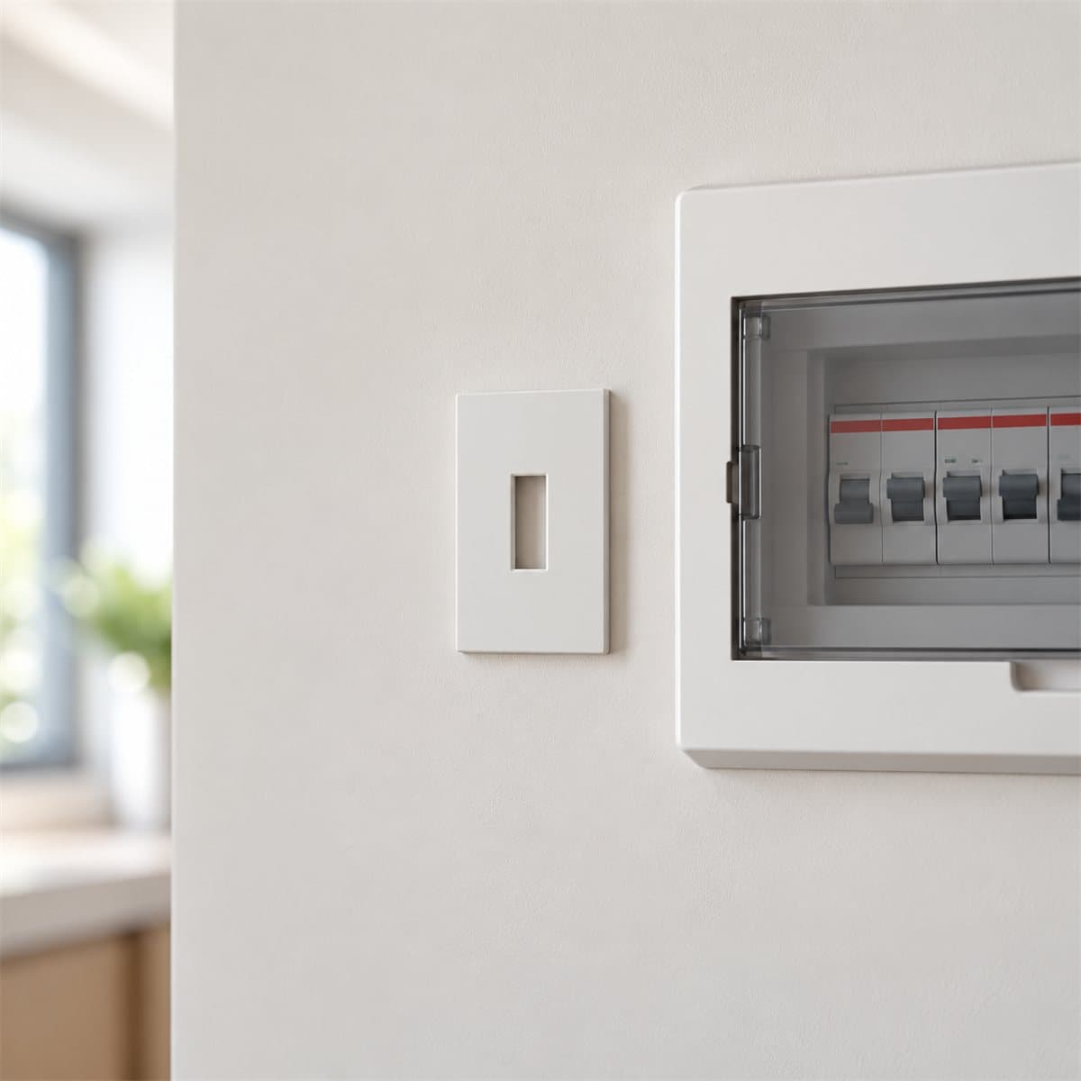 Mặt cho MCB 1 cực AvatarOn A Schneider đã lắp đặt trong nhà