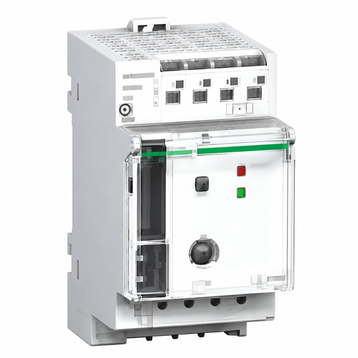 Cảm biến hồng ngoại ngoài trời 120 độ Schneider trên nền trắng, ảnh sản phẩm chính diện