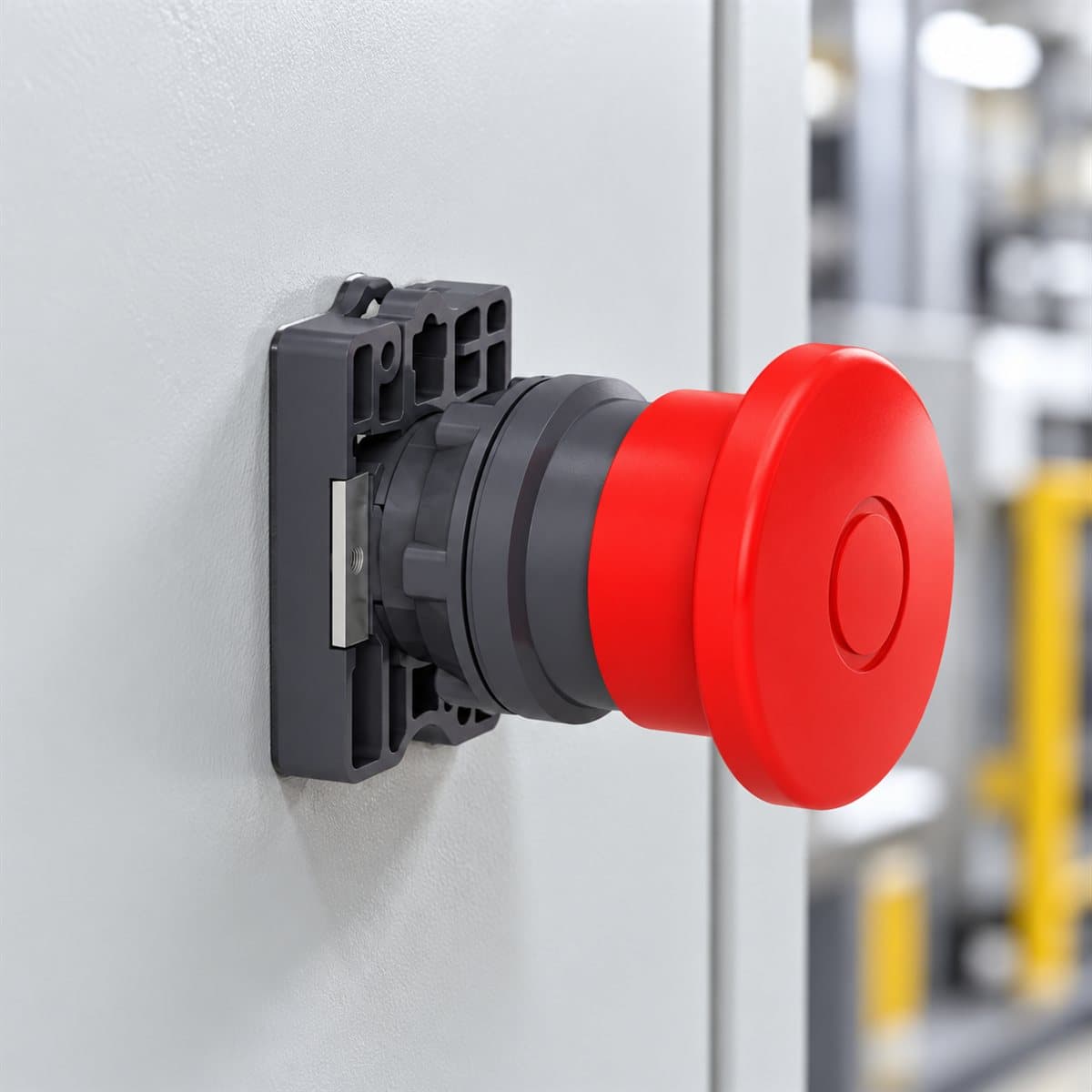 Nút dừng khẩn nhấn-kéo nhả Harmony XA2 Ø22 Schneider đã lắp đặt trong nhà