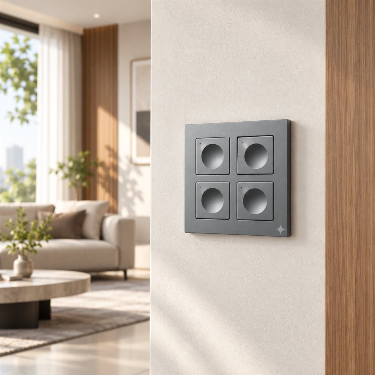 Công tắc cơ 4 nút KNX Luka đã lắp đặt trong nhà