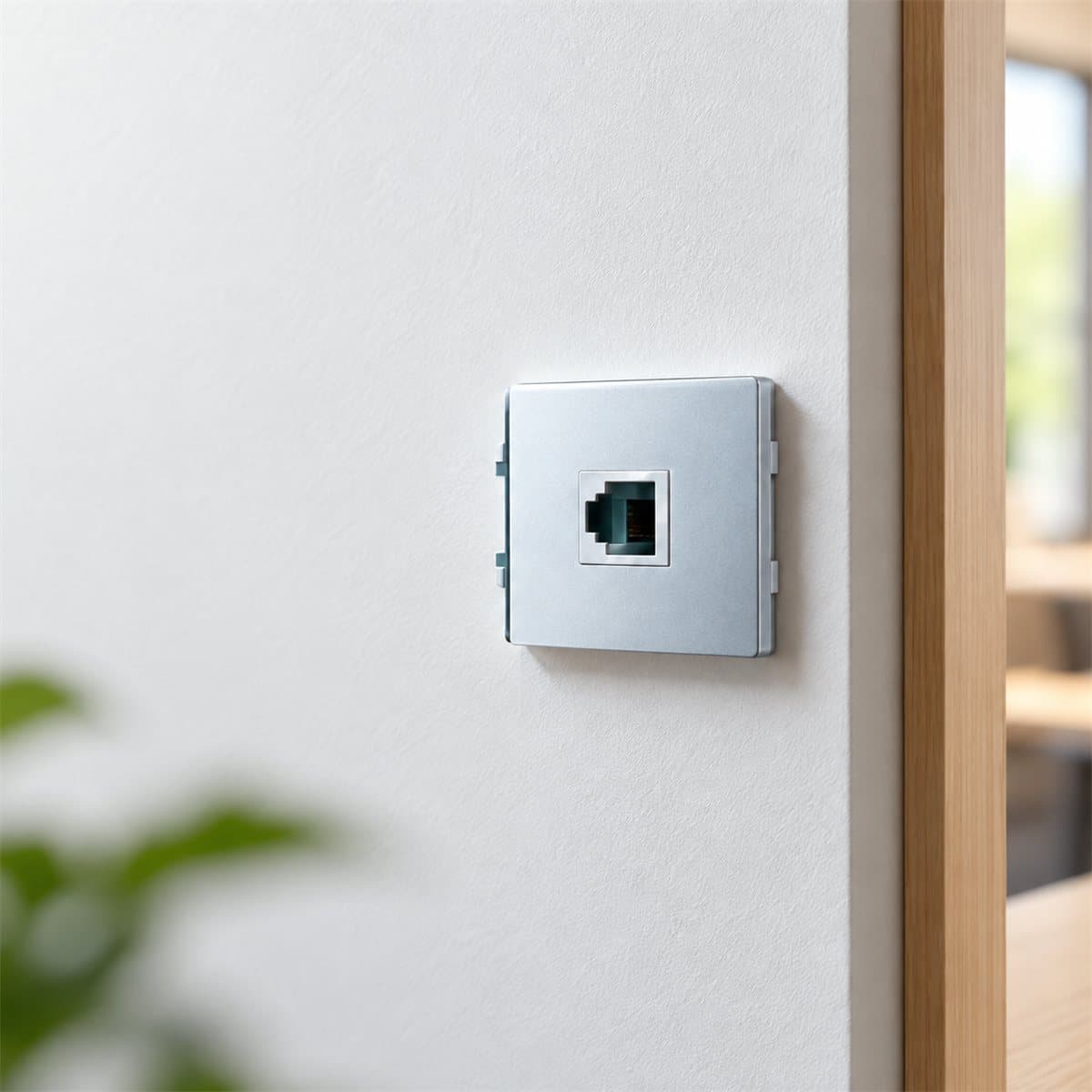 Ổ cắm mạng S-Flexi size M Schneider đã lắp đặt trong nhà