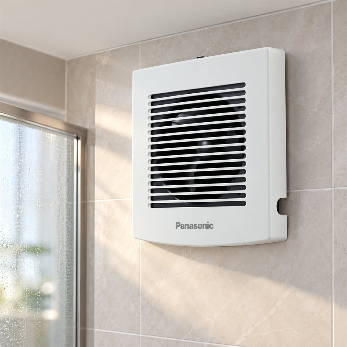 Quạt hút nhà tắm không có lá lật Panasonic đã lắp đặt trong nhà