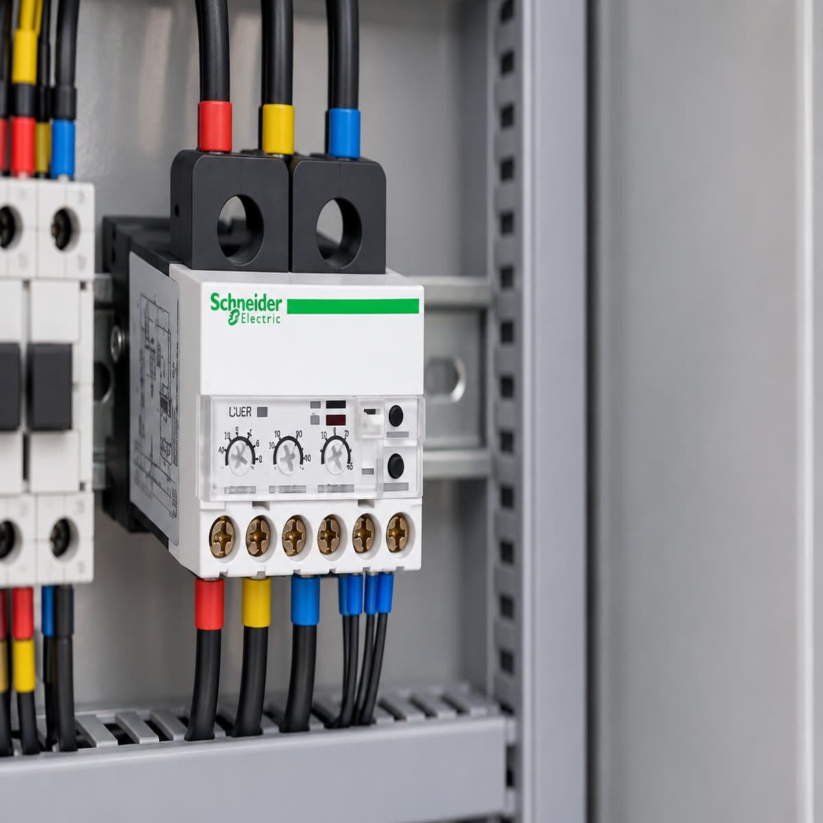 Rơ le quá dòng điện tử EOCR LT47 Schneider đã lắp đặt trong nhà
