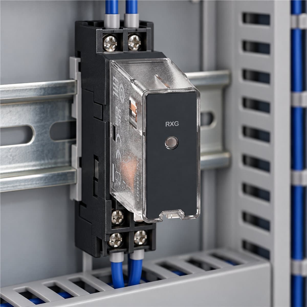 Rơ le RXG Basic Schneider đã lắp đặt trong nhà