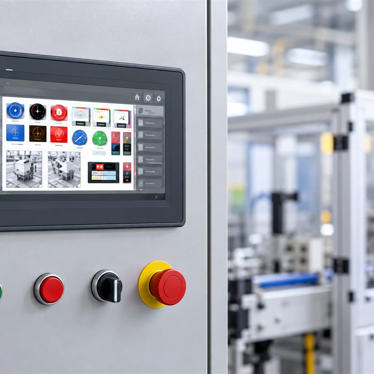 Màn hình HMI Harmony STO Schneider đã lắp đặt trong nhà