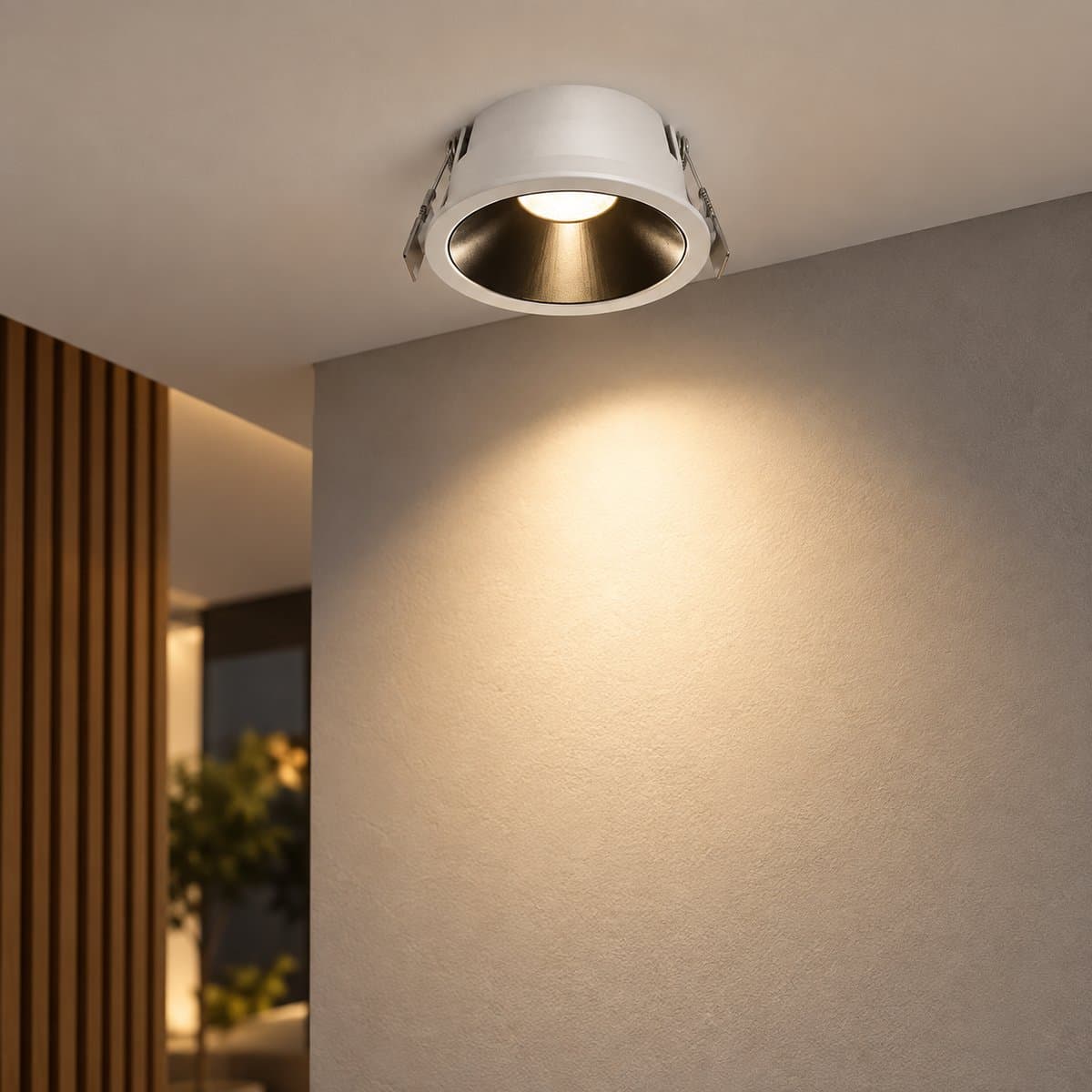 Đèn LED spotlight chóa sâu SL260 Philips đã lắp đặt, đang chiếu sáng