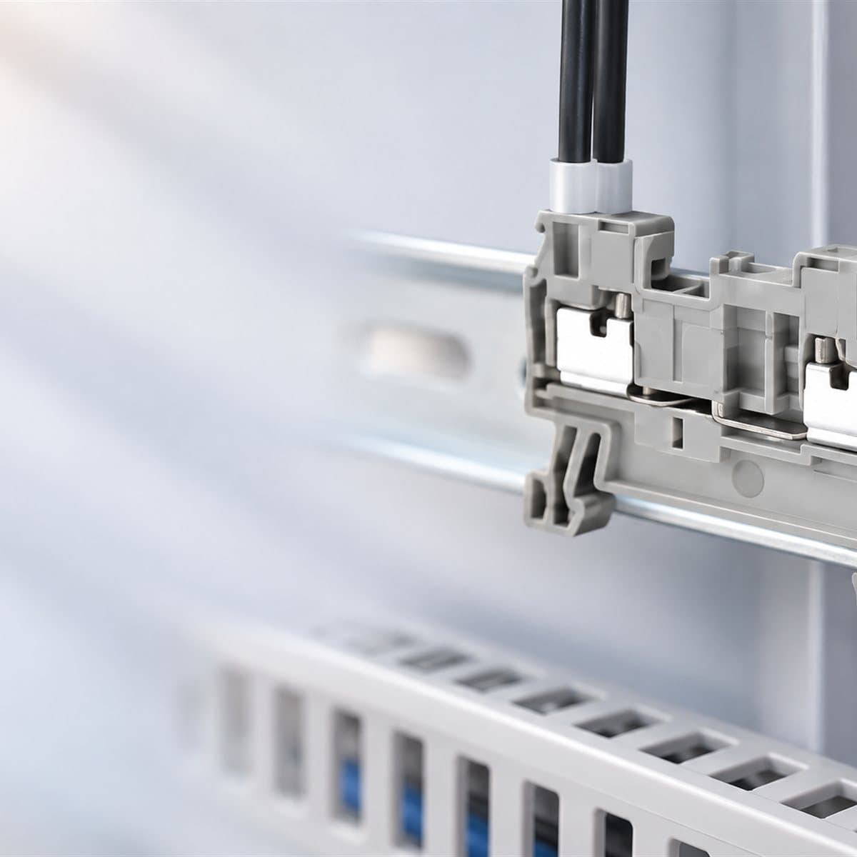 Cầu đấu dây lò xo NSYTRR Schneider đã lắp đặt trong nhà