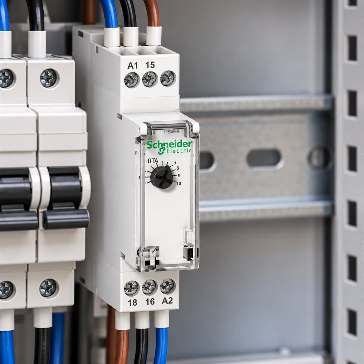Rơ le thời gian Acti9 iRT Schneider đã lắp đặt trong nhà
