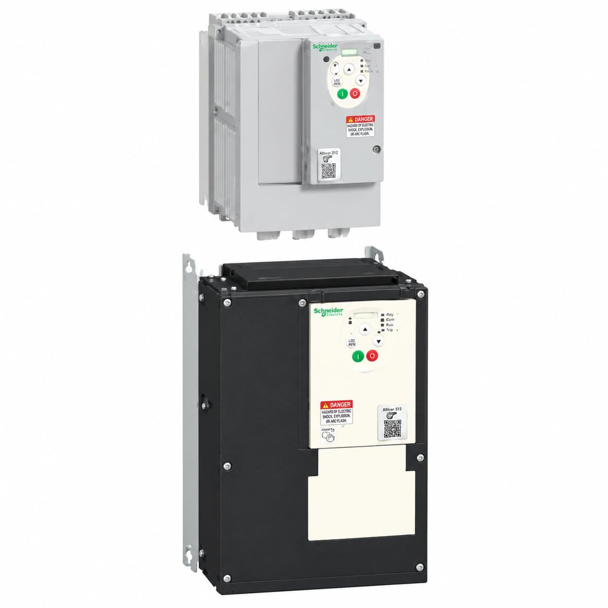 Biến tần Altivar 212 - Ứng dụng HVAC Schneider trên nền trắng, ảnh sản phẩm chính diện