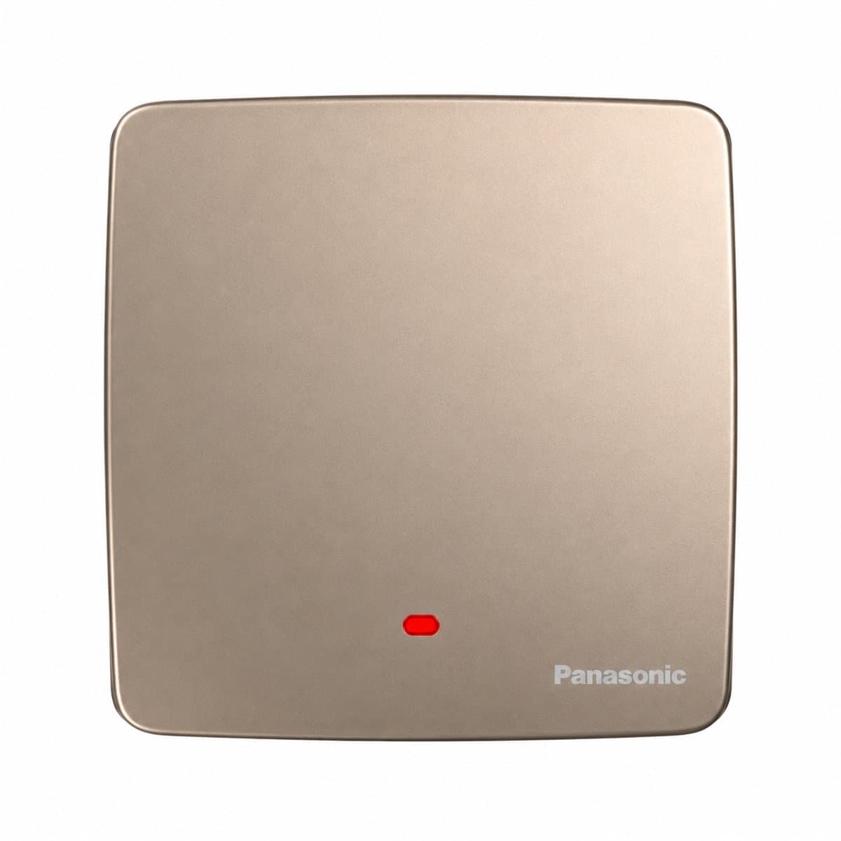 Bộ 1 công tắc D, bắt vít, có đèn báo Minerva Panasonic trên nền trắng, ảnh sản phẩm chính diện