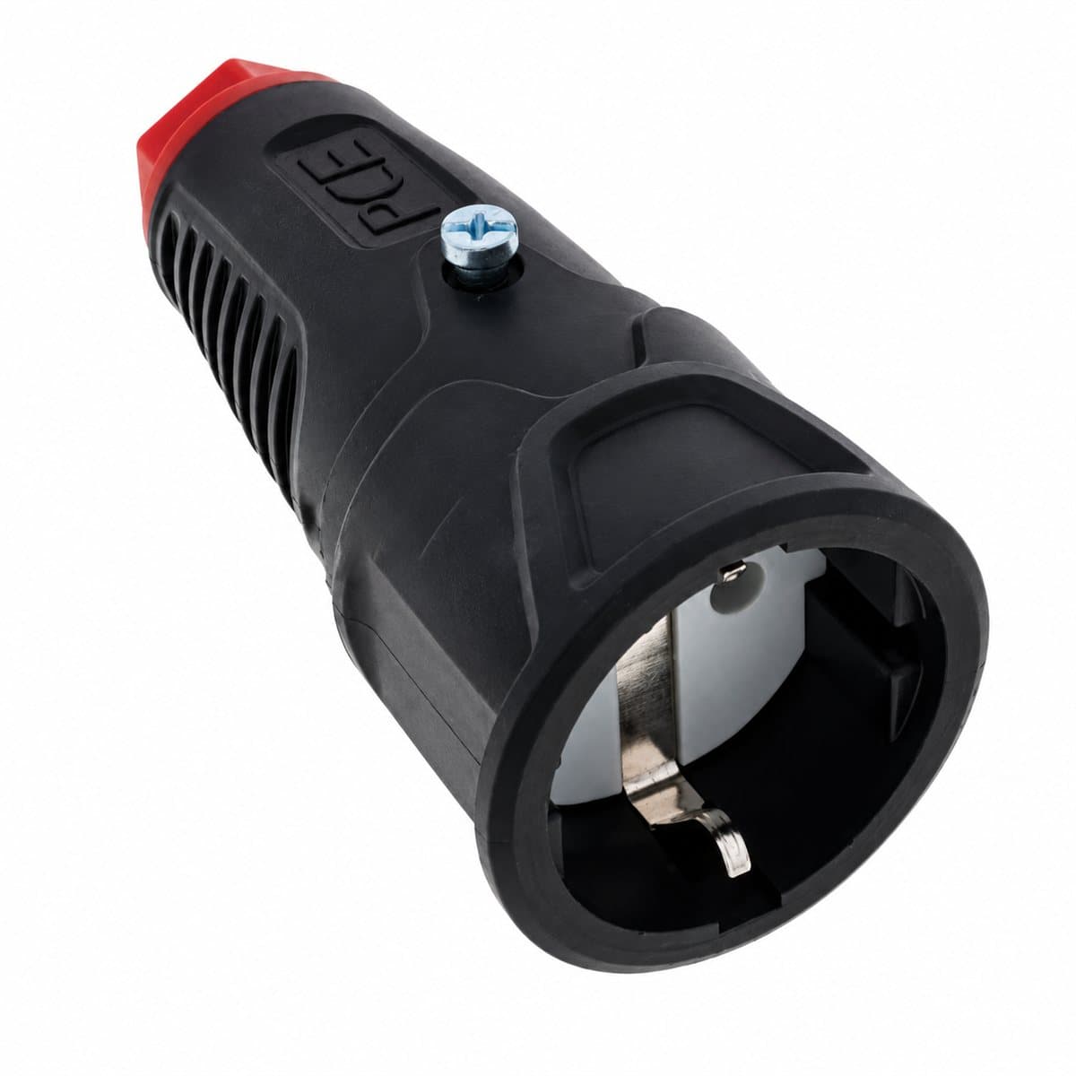 Ổ cắm nối cao su PCE Panasonic trên nền trắng, ảnh sản phẩm chính diện