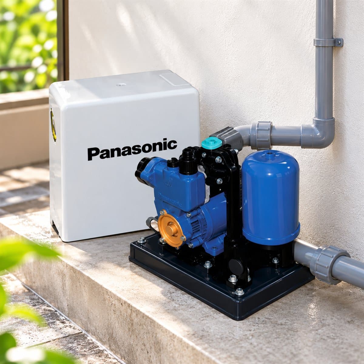 Máy bơm tăng áp tự động JACK Panasonic đã lắp đặt trong nhà