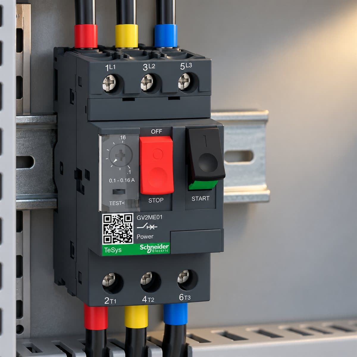 CB bảo vệ động cơ TeSys GV2ME nút nhấn Schneider đã lắp đặt trong nhà