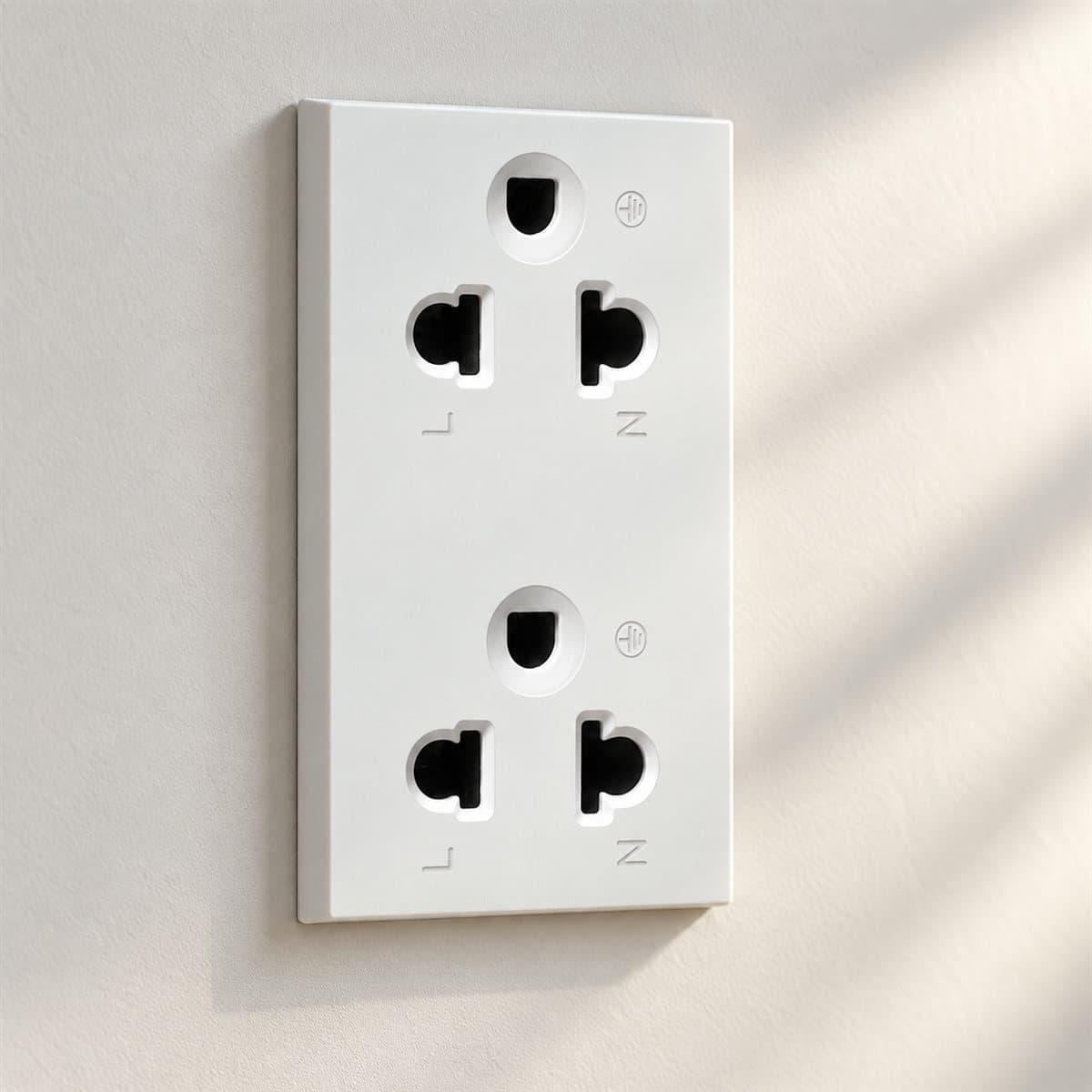 Ổ cắm đôi 3 chấu ZENcelo A Schneider đã lắp đặt trong nhà
