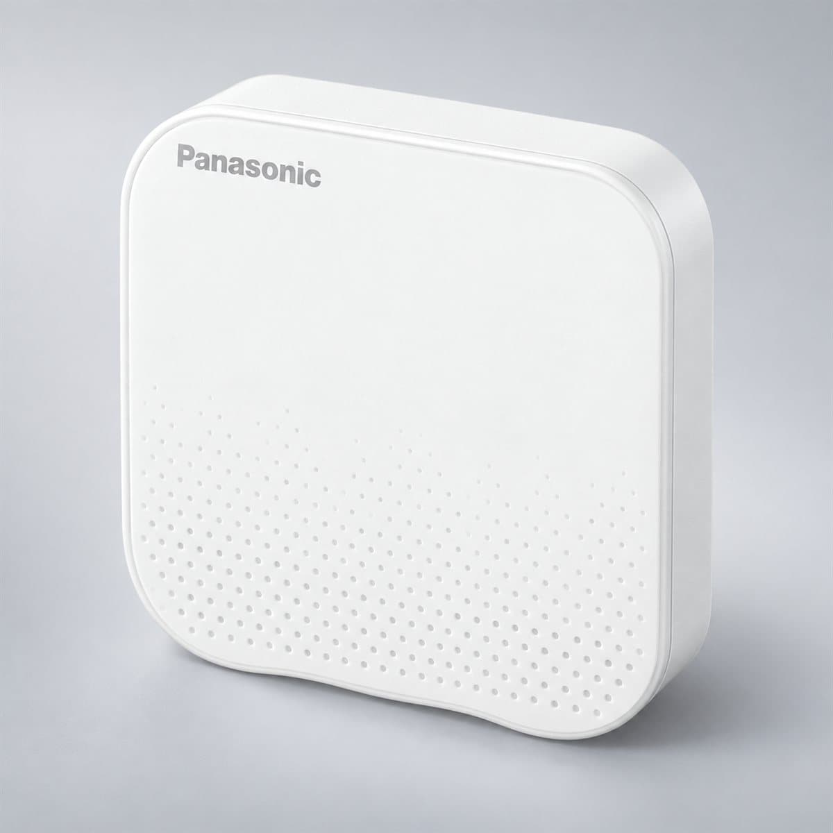 Bộ chuông điện không dây ND157 Panasonic chụp góc nghiêng 3/4, thấy rõ mặt và cạnh bên
