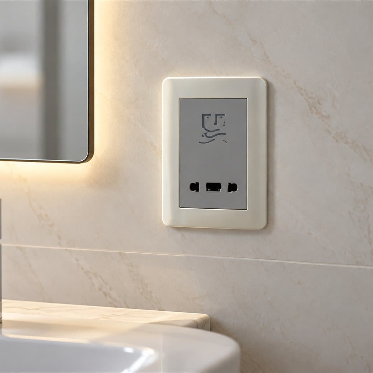 Ổ cắm dao cạo râu ZENcelo Schneider đã lắp đặt trong nhà