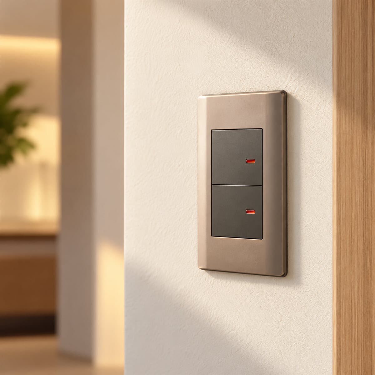 Đèn báo đỏ ZENcelo A Schneider đã lắp đặt trong nhà