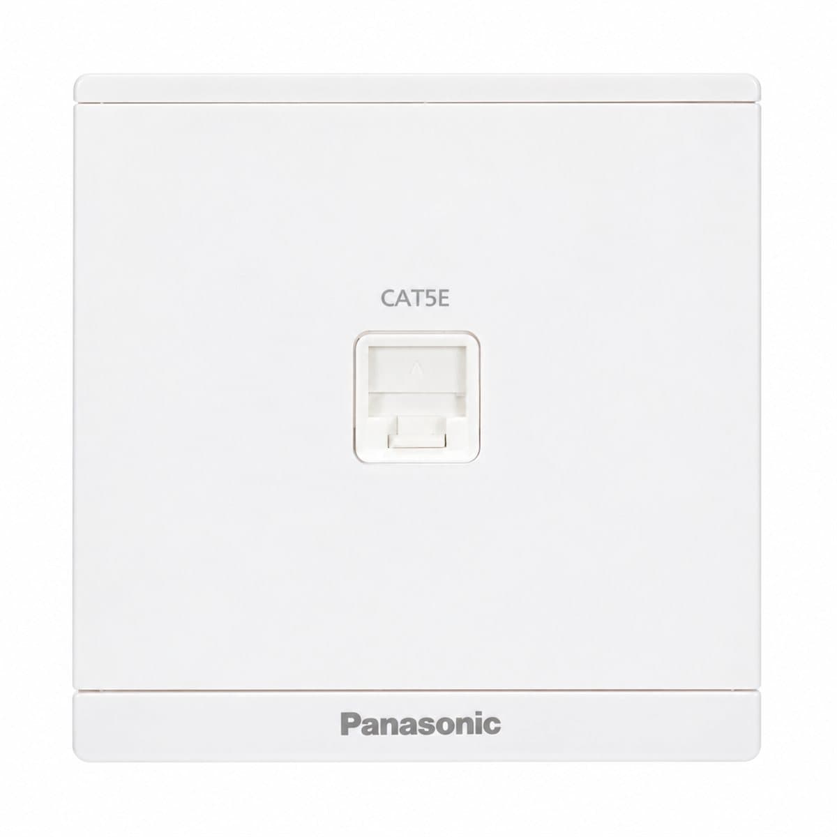 Ổ cắm điện thoại 4 cực Moderva Panasonic trên nền trắng, ảnh sản phẩm chính diện