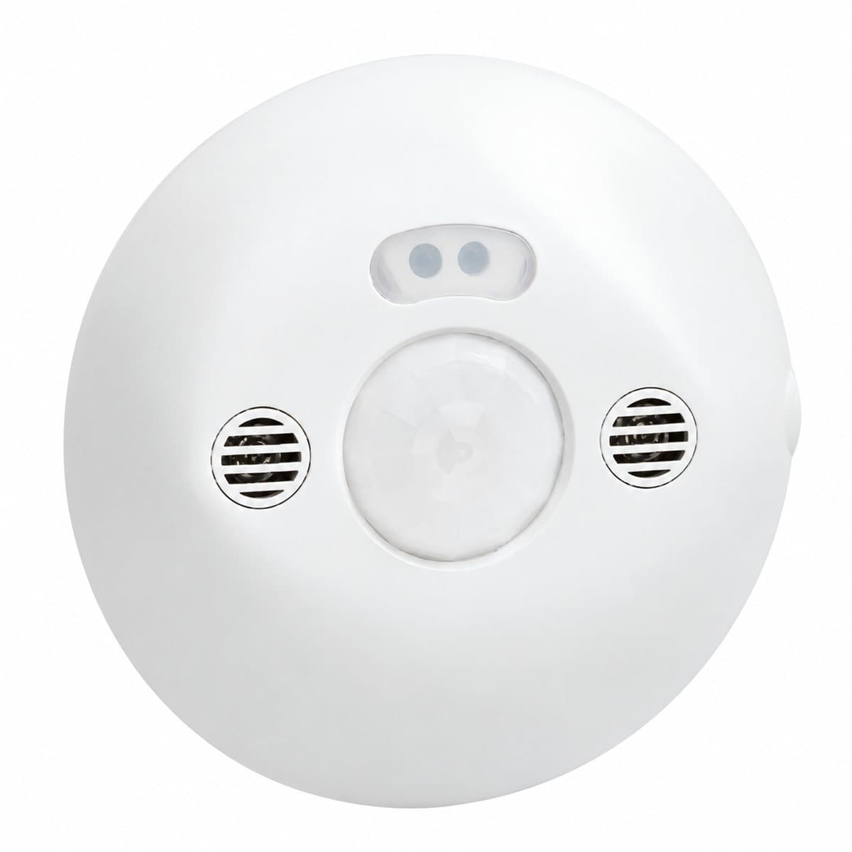 Cảm biến hồng ngoại và siêu âm, gắn trần, góc quét 360 độ Legrand trên nền trắng, ảnh sản phẩm chính diện