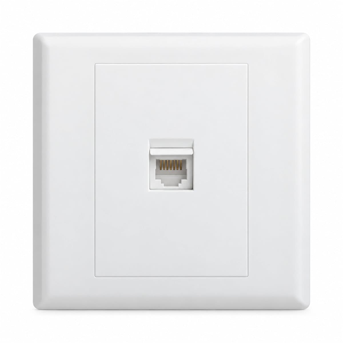 Ổ cắm mạng cat6 đơn Eloé Legrand trên nền trắng, ảnh sản phẩm chính diện