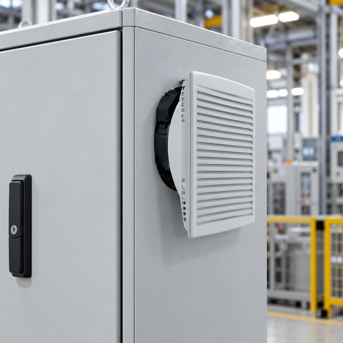 Quạt có lọc tủ điện IP54 Schneider đã lắp đặt trong nhà
