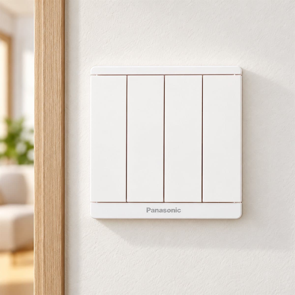 Bộ 4 công tắc B, 1 chiều, bắt vít Moderva Panasonic đã lắp đặt trong nhà