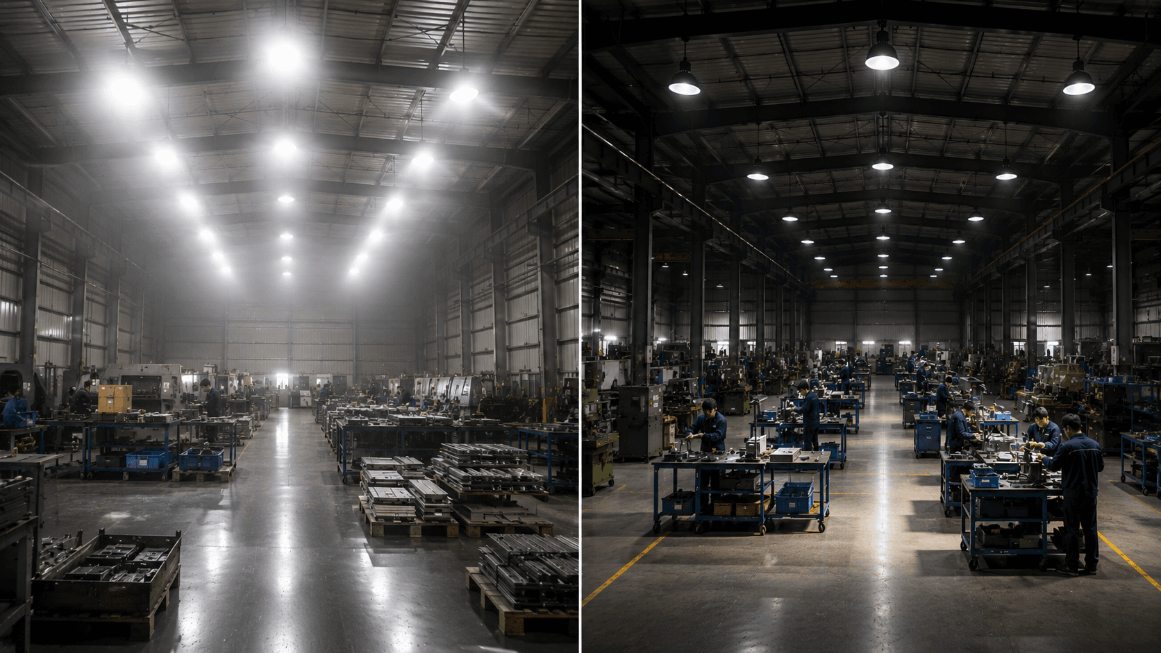 Quang thông cao chưa chắc mang lại hiệu quả chiếu sáng tốt hơn trong nhà xưởng.