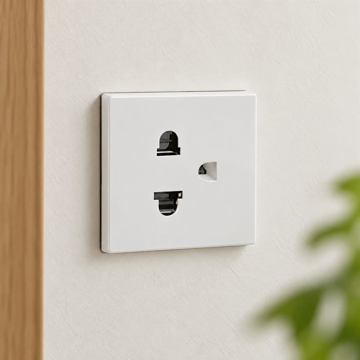 Ổ cắm đơn 3 chấu, 1.5 mô-đun Rivia Legrand đã lắp đặt trong nhà