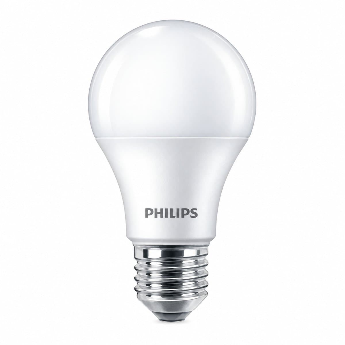 Bóng LED Bulb Essential Philips trên nền trắng, ảnh sản phẩm chính diện