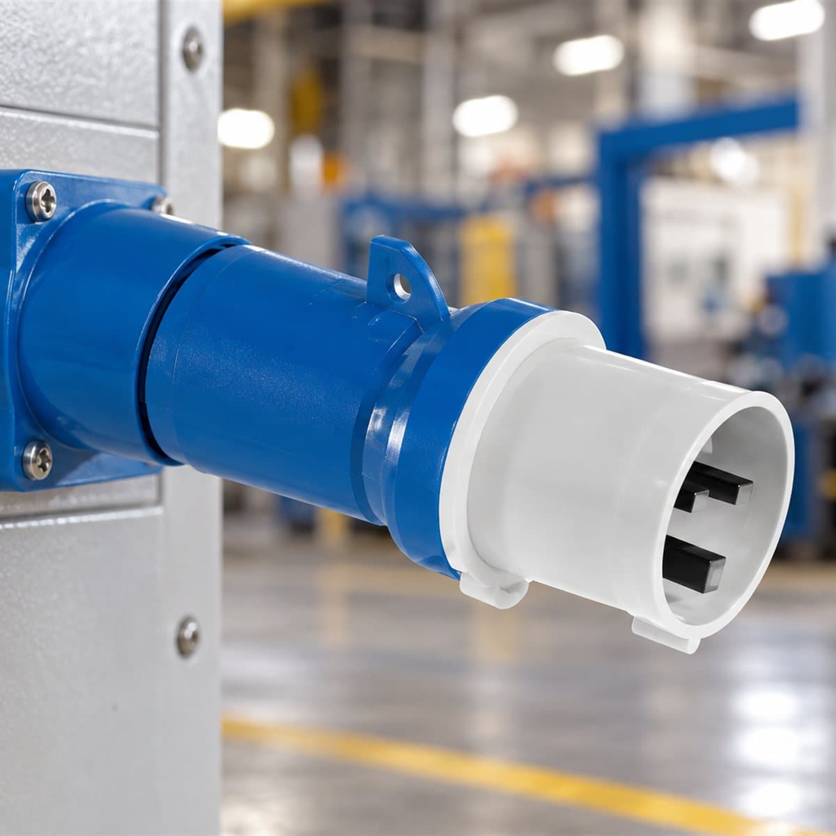Phích cắm công nghiệp PK Schneider đã lắp đặt trong nhà