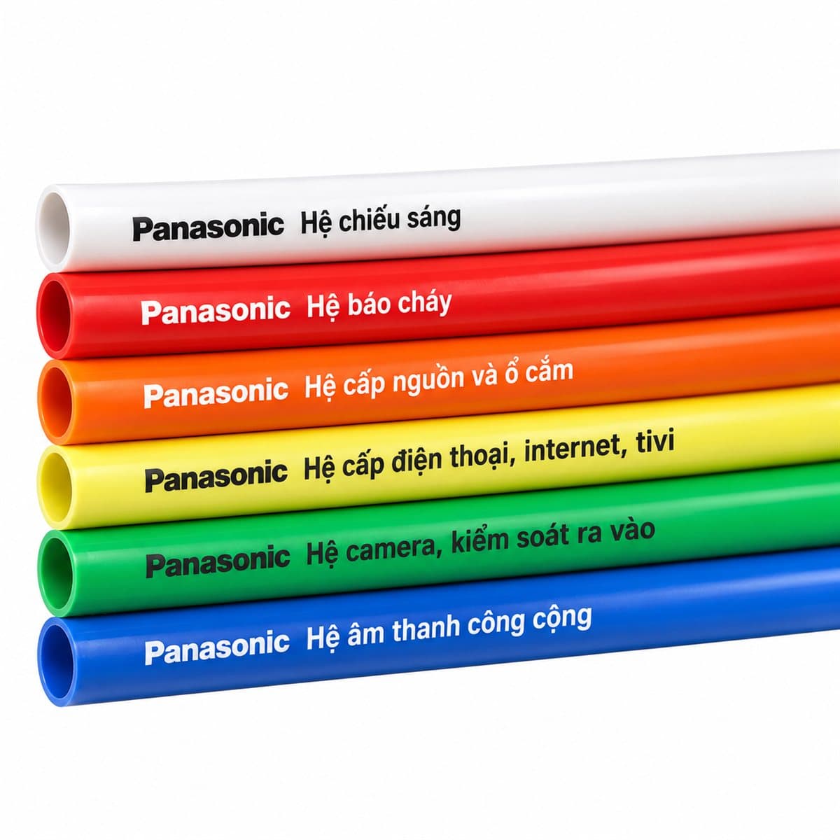 Ống luồn dây điện dạng tròn Panasonic trên nền trắng, ảnh sản phẩm chính diện