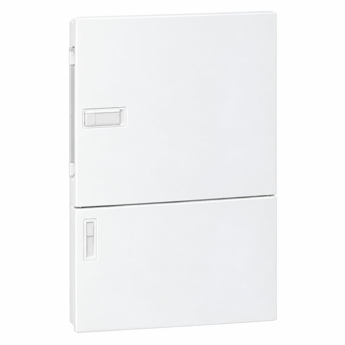 Tủ điện nhựa âm tường Resi9 MP Schneider trên nền trắng, ảnh sản phẩm chính diện