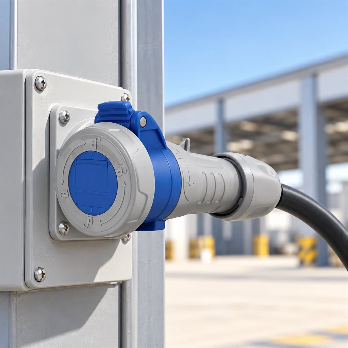 Ổ cắm nối công nghiệp P17 Tempra Pro IP67 Legrand đã lắp đặt trong nhà