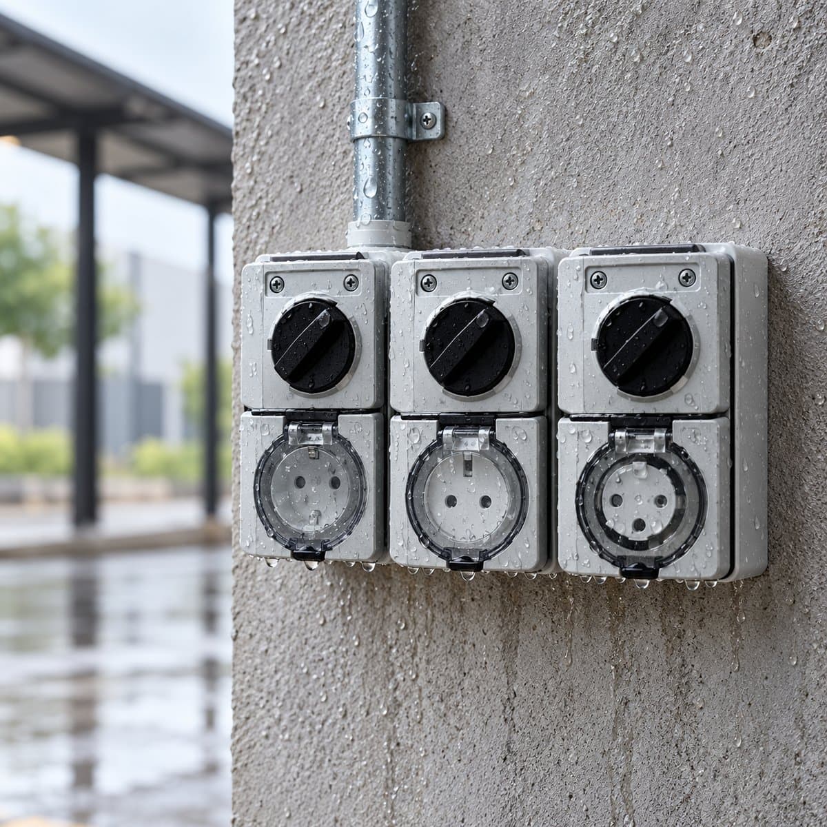 Công tắc & ổ cắm phòng thấm nước dòng S56 Schneider đã lắp đặt trong nhà
