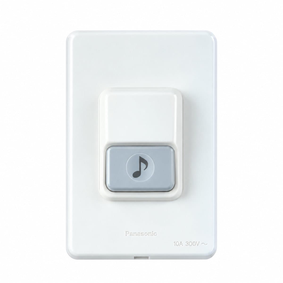 Nút chuông kín nước Panasonic trên nền trắng, ảnh sản phẩm chính diện