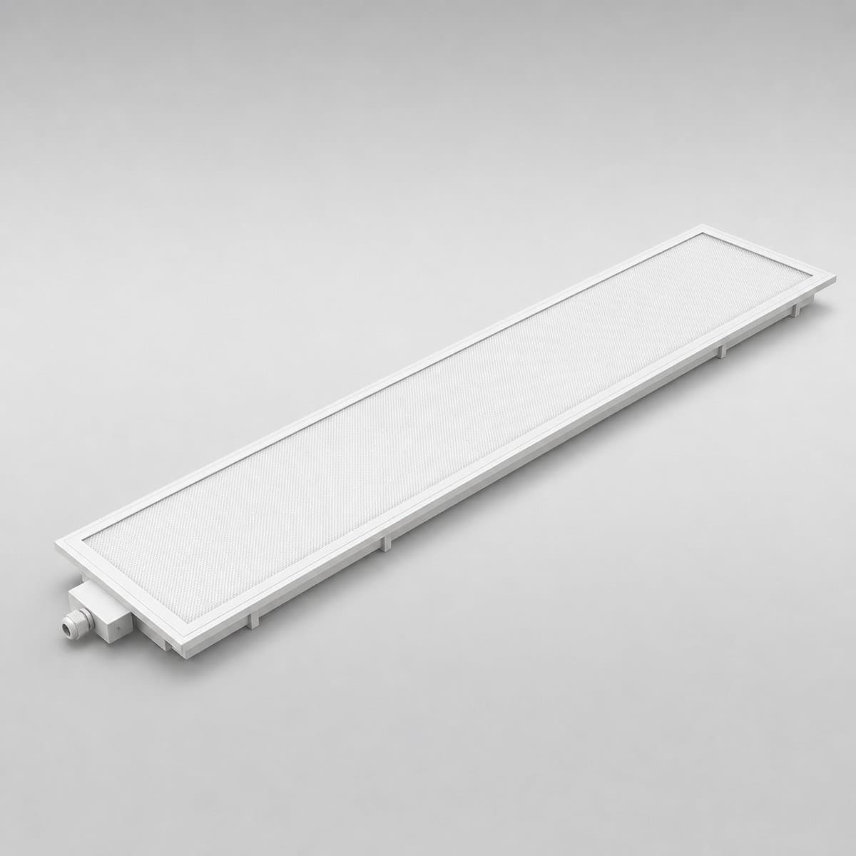 Đèn SIMPLITZ Panel Optimum chụp góc nghiêng 3/4, thấy rõ thân và mặt bên