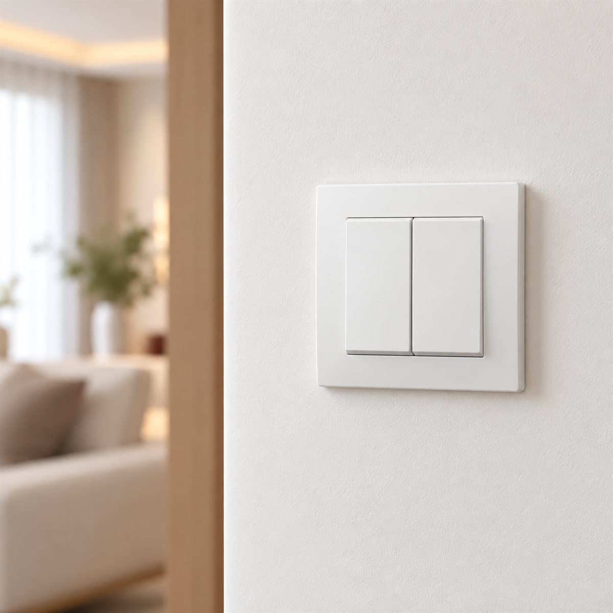 Công tắc đôi Vivace Schneider đã lắp đặt trong nhà