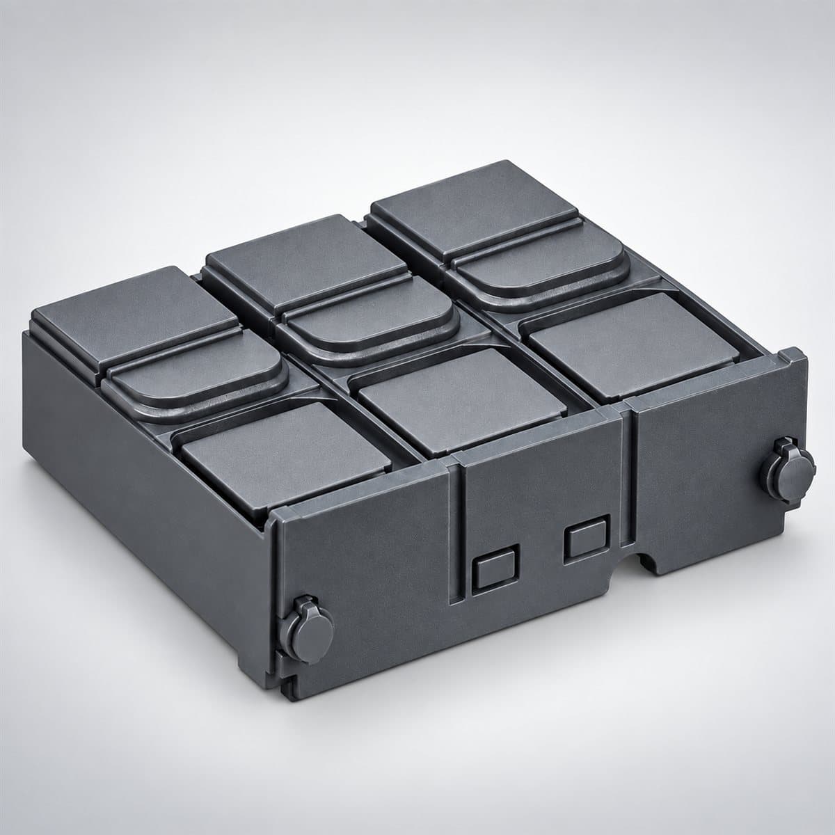 Nắp che đầu cực ngắn cho MCCB ComPacT NSX Schneider chụp góc nghiêng 3/4, thấy rõ mặt và cạnh bên